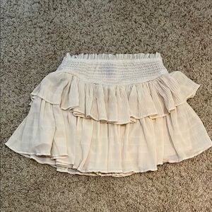 Forever 21 Cream Smocked Bubble Mini Skirt sz small